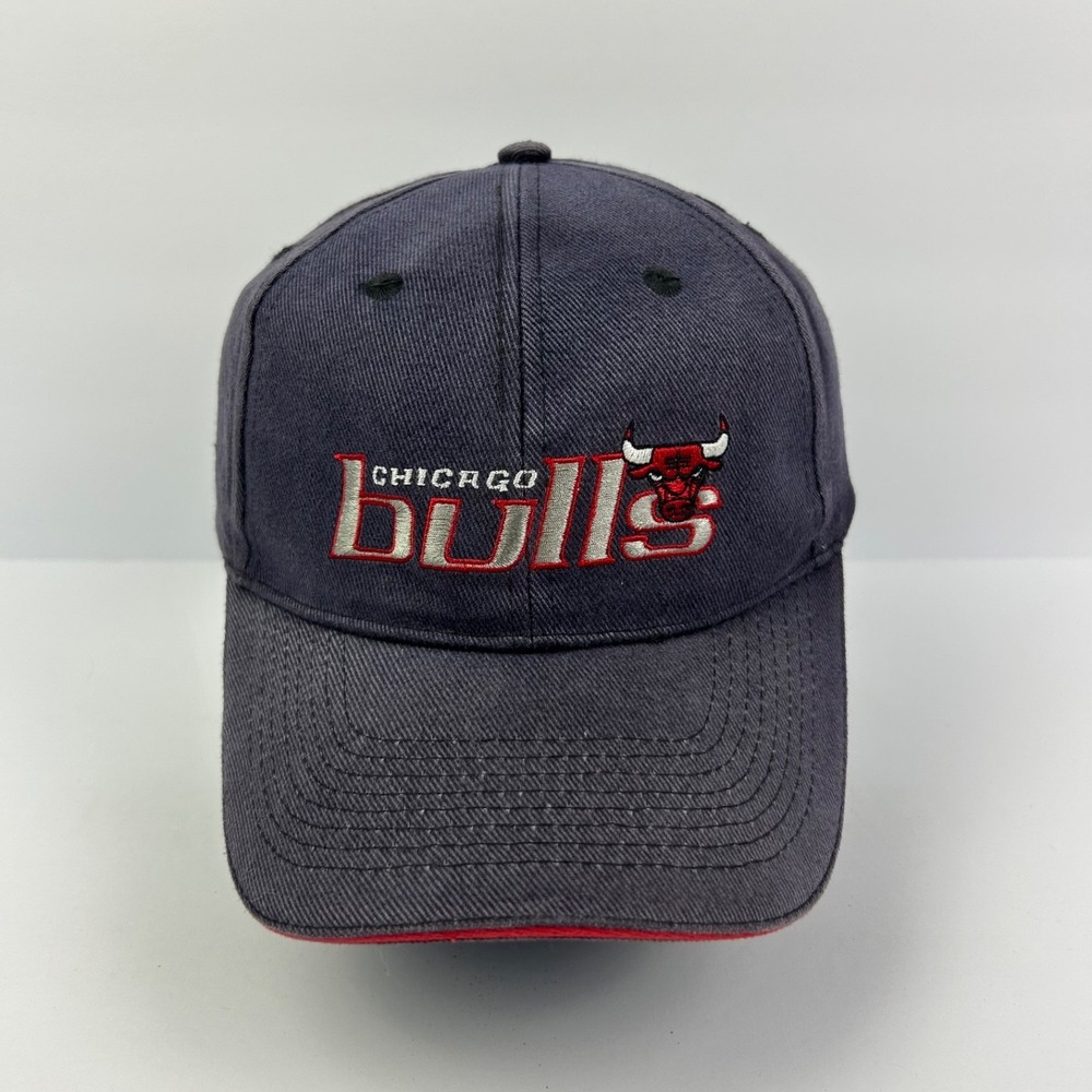 Vintage 90s Chicago Bulls Hat Cap Strap Back Adjustable Script NBA Basketball